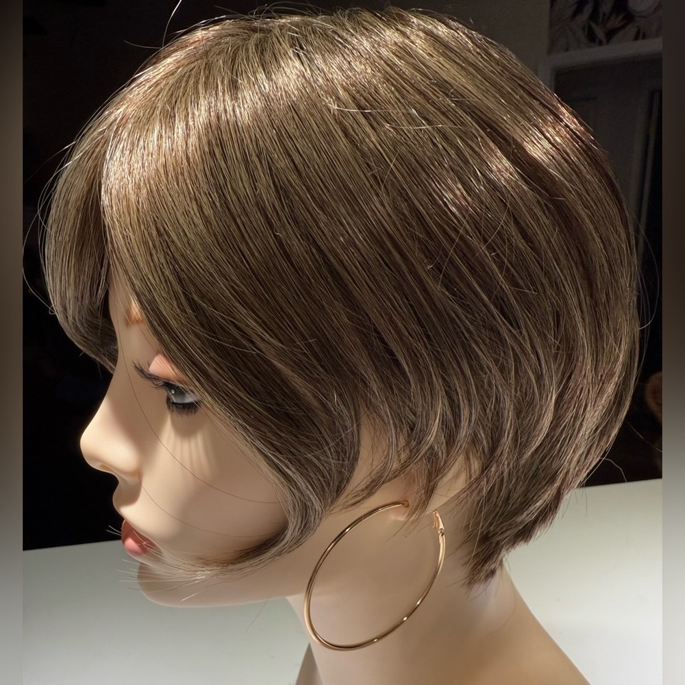 HAIR, Pixie Cut, Swoop Bangs, Medium/Dark Brown